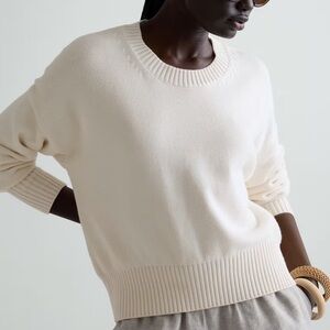 Quince 100% Organic Cotton Boyfriend Crew Sweater